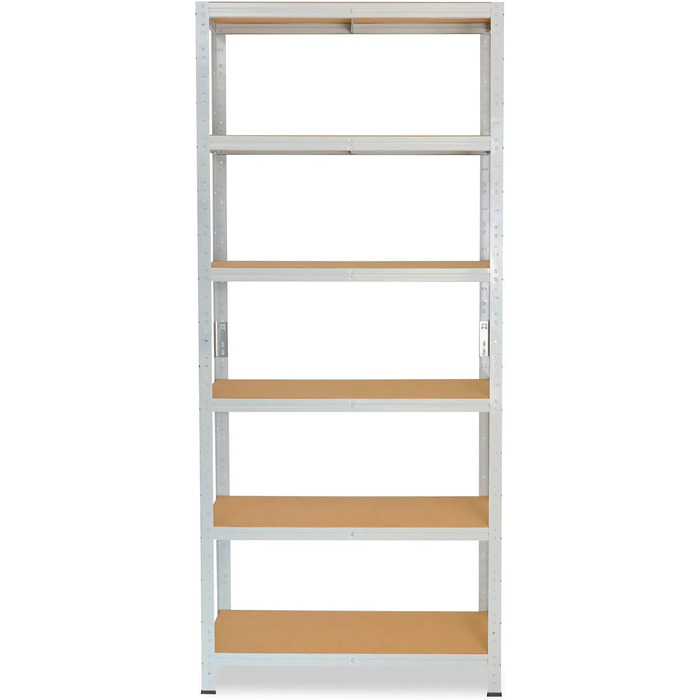 Офісна полиця для зберігання, міцна офісна полиця, світло-сірий/металевий, офісна полиця з 6 полицями/підвальна полиця, полиця для майстерні/металева полиця без болтів, вантажопідйомність 145 кг/офісна полиця для файлів, В 200 см / Ш 70 см / Г 30 см, 200x