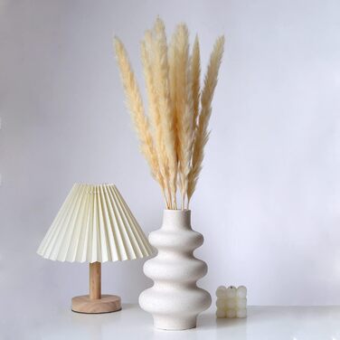 Ваза для пампасної трави біла, Сучасна керамічна декоративна ваза для сухоцвітів, Пончик Спіральна ваза для квітів Кругла ваза з о