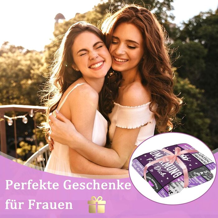 Подарунки для найкращої подруги/друзі плед 150x200 см Теплий плед-обіймач, подарунок для жінки, найкращої подруги Фланелевий плед-обіймач, подарунок для жінки, сестри, дочки, мами на день народження, Різдво, фіолетовий 150x200 см