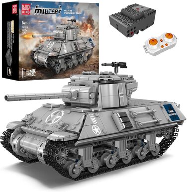 Військовий подарунок для дорослих Набір затискних блоків для танків, 20034 Technic Tank Building Blocks, 1057 Pieces M26 Remoteled