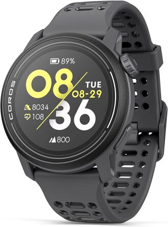 Спортивний годинник COROS PACE 3 з GPS, легкий та зручний, 17 днів роботи від батареї, двочастотний GPS-годинник для бігу, вимірювання серцевого ритму, навігація, відстеження сну, біг, велоспорт та катання на лижах (чорний силікон)