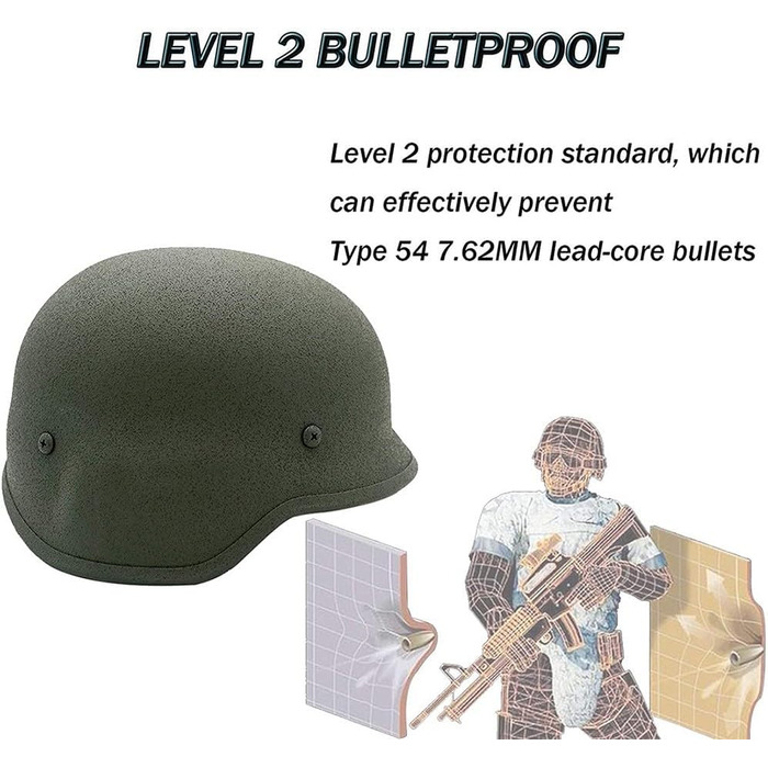 Куленепробивний шолом M88, військовий шолом із рівнем захисту 2, високоякісний сталевий матеріал, шкіряний потовий ремінець для військових навчальних та бойових пейнтбольних шоломів