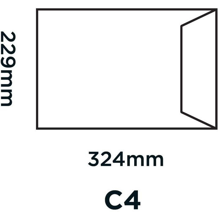 Самоклеючий поштовик білий C4 324 x 229 мм - 100г/м 250 шт. Одиночний, 13891