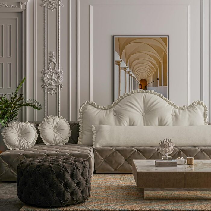 Подушка для ліжка, подушка для спини, подушка для читання для ліжка та дивана з подушкою для шиї та 2 круглими подушками, велика клиноподібна подушка з чохлом, який можна прати, ідеальна подушка для спини, на яку можна спиратися в ліжку, біла, 200*86 см