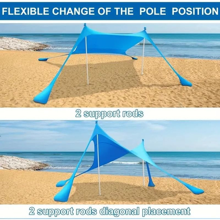 Пляжний намет-тін, тент, пляжний сонцезахисний крем, водонепроникний, легкий, блокуючий та еластичний, парасолька від сонця, пляжні навіси (смуги, розмір L)