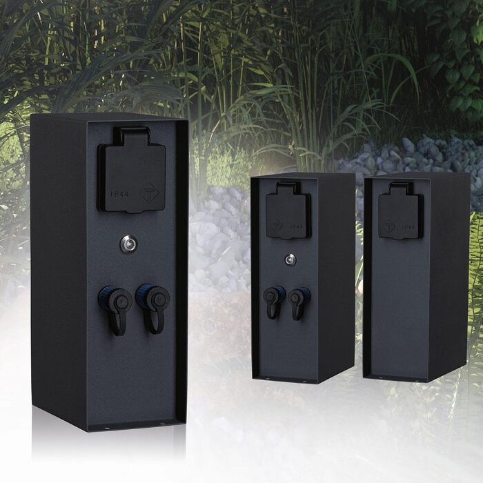 Стілб-розетка Paulmann Rio Plug & Shine для зовнішнього освітлення з датчиком сутінків, IP44, антрацит (2 шт. 230В, 2 шт. Plug & Shine 24В)