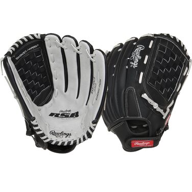 Рукавички для софтболу Rawlings RSB Slowpitch Series для правої руки, 14 дюймів - плетені, чорні/сірі