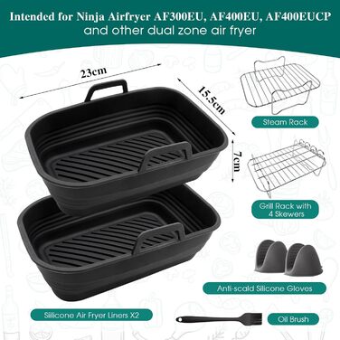 Аксесуари для фритюрниці, 7PC Аксесуари Аерофритюрниця, Аксесуари для фритюрниці Ninja Foodi AF400EU AF300EU Аксесуари для фритюрниці COSORI 7.5-9.5L Інші аксесуари для двозонної фритюрниці