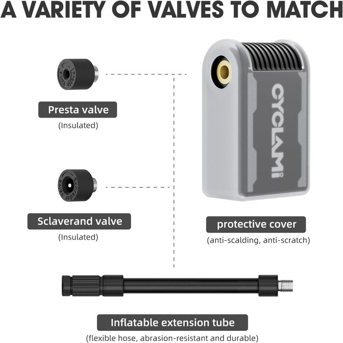 Велосипедний насос, міні-електричний A2MAX, 85x50x32 мм, 10.3 бар / 150 PSI, алюмінієвий сплав, чорний