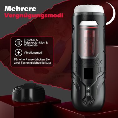 Електричний мастурбатор HIVEFUN для чоловіків, з 7 режимами вібрації, поштовхів та обертання