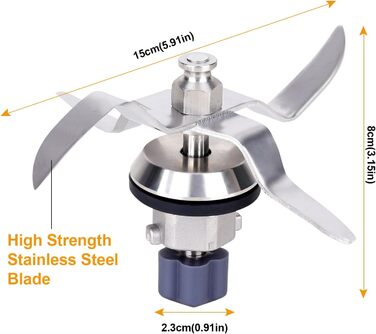 Змінне лезо з нержавіючої сталі, сумісне з розумним кухонним комбайном Silvercrest Monsieur Cuisine Connect і Monsieur Cuisine, змінним лезом блендера з ущільнювальним кільцем і щіткою для чищення