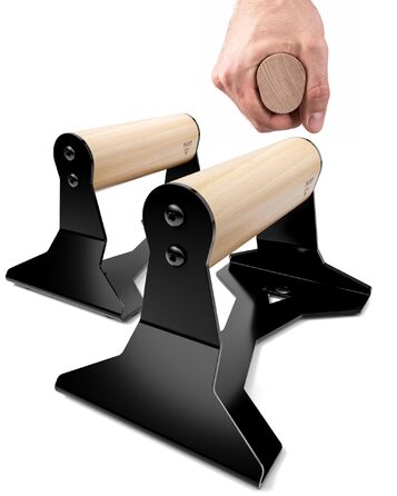 Ручки для віджимань PULLUP & DIP з ергономічною дерев&39яною ручкою та міцною сталлю - Нековзні турніки для віджимань, турніки для стійки на руках для силових тренувань та калістеніки