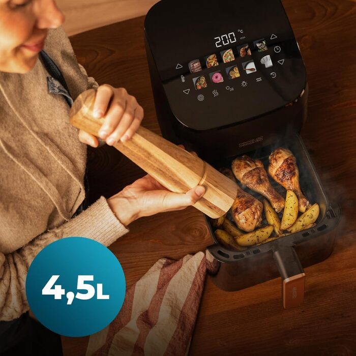 Аерофритюрниця Cecotec Cecofry&Grill Smokin 4500, 4.5 л, чорна
