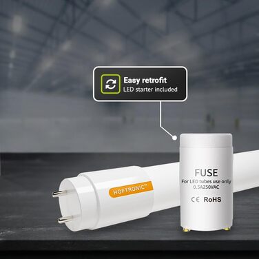 Світлодіодна трубка 150 см - 15,5 Вт 2480 люмен (160 лм/Вт) - 6500K холодне біле світло (840) - без мерехтіння - світлодіодна люмінесцентна лампа T8 G13 замінює 128 Вт - неонову трубку - вкл