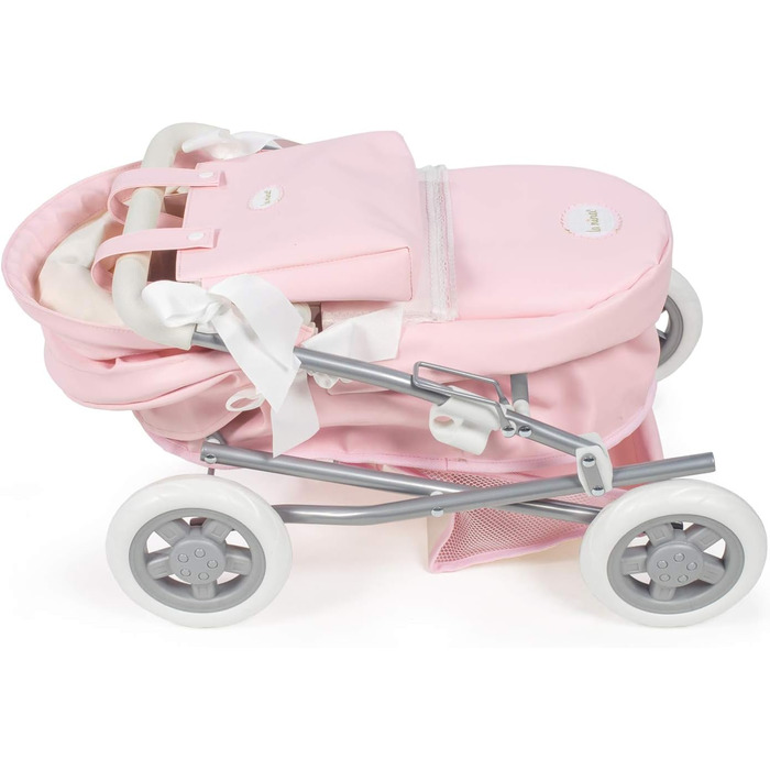 Маленька коляска зі штучної шкіри рожева лялькова коляска la, S, 65049