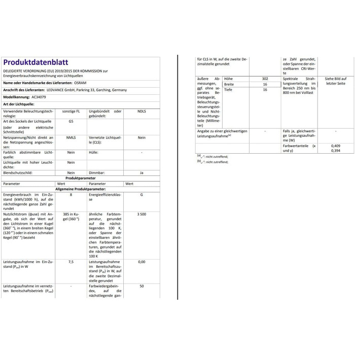 Міні люмінесцентна лампа Osram Ledvance 30.48cm 8w T5 G5 3500k стандартна біла