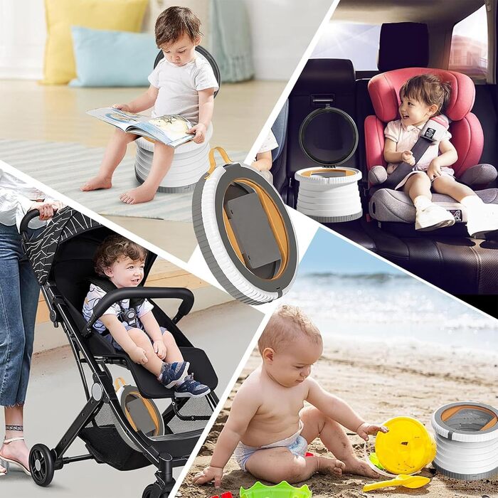 Дитяче сидіння для унітазу NAUXIU, складний горщик, складаний дитячий унітаз, вуличне сидіння для унітазу, дорожній горщик для діт