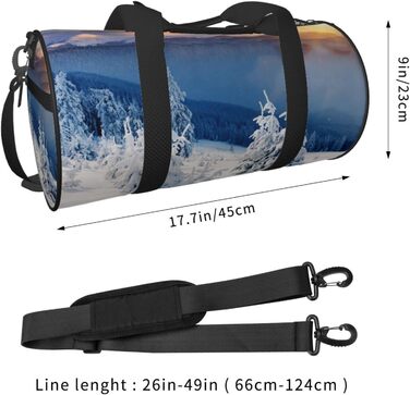 Спортивна сумка для подорожей Захід сонця, зимова, гірська, з принтом, дорожня сумка на ніч, чорна, універсальний розмір
