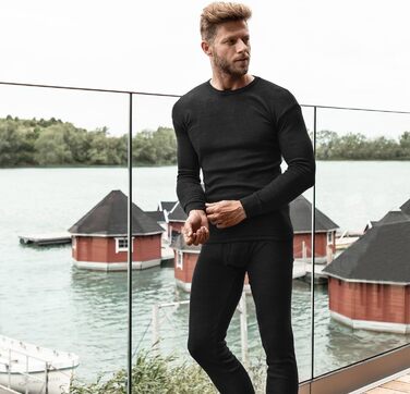 Чоловічий комплект лижної та термобілизни MT - довга білизна Soft Inside, 3XL, чорний