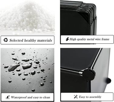 Модульний стелаж AWTATOS, 6 кубів, комбіновані полиці з дверима, багатофункціональна система полиць своїми руками для вітальні, спальні, ванної кімнати, чорний ULPZ008