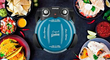 Піца Екстер'єр Pleasure, Піч для піци, 1200 Вт, 400C, Rock Fireproof (діаметр 31 см), Таймер 5', Кулінарна книга в комплекті, Синій, 3 Ferrari G10006