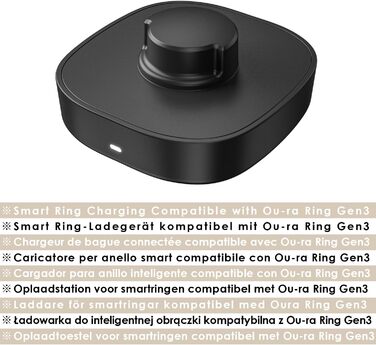 Розумний зарядний пристрій Smart Ring розміру 11 сумісний з нашим Ring Gen3, док-станція для швидкої зарядки, включаючи кабель USB-C, зарядний пристрій для розмірів 6/7/8/9/10/11/12/13