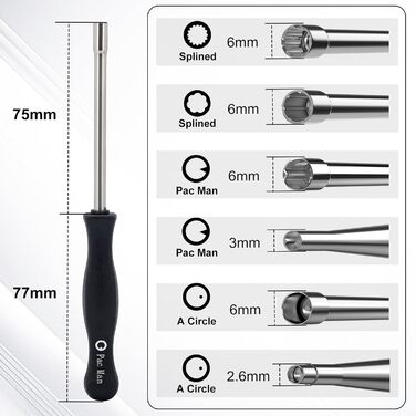 Набір інструментів для налаштування карбюратора (12 шт.) / Викрутки для тюнінгу 2-тактних двигунів (з шліцами Keil, Pac Man, D, подвійна D) для бензопил та тримерів Poulan, Husqvarna, STIHL, ECHO, металеві