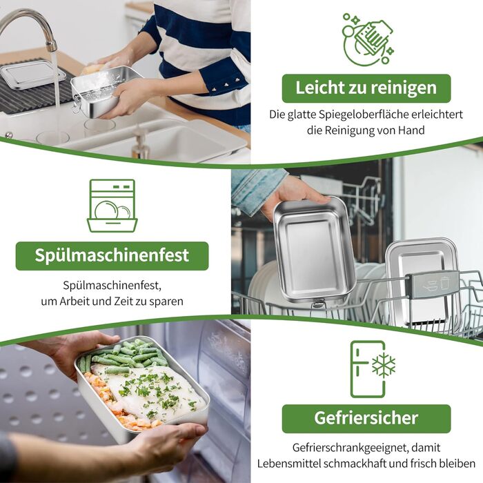 Ланчбокс Homikit з роздільниками, нержавіюча сталь, 850 мл. Бенто-бокс з сумкою для дітей та дорослих, контейнер для обіду з виймаються перегородками та герметичною кришкою з силіконовим ущільнювачем.