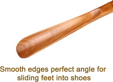 Дерев'яний ріжок для взуття WLMALL преміум-класу, ука, міцний, довжиною 33 см, ледачий ріжок для взуття для людей похилого віку, д