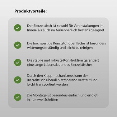 Стіл-фуршет TRUTZHOLM, розкладний стіл, 180 x 75 см, імітація дерева, складаний, пластик, садовий стіл, стіл для пивного намету, кемпінговий стіл, стіл для вечірки, приставний столик