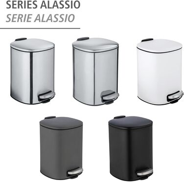 Косметичне педальне відро для сміття WENKO Mod. Alassio, відро для сміття об'ємом 5 літрів, високоякісне відро для сміття для ванн