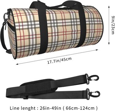 Дорожня сумка-мішок у клітинку для спортзалу, спорту, подорожей, велика сумка для покупок, на нічліг та на вихідні для жінок та чоловіків