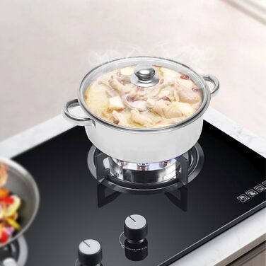 Пароварка з 5-шарової нержавіючої сталі, органічна пароварка зі скляною кришкою, скороварка для варильної поверхні та індукційної