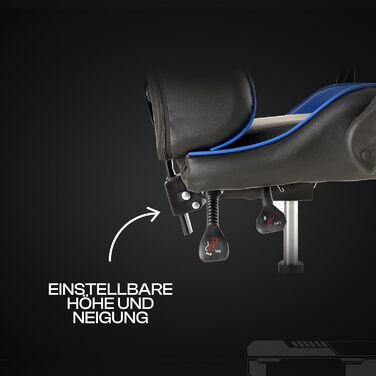 Ігрове крісло Baroni Home, ергономічне офісне крісло, м&39яке ігрове крісло зі зручною регульованою спинкою, ігрове крісло з підголівником та поперековою опорою, синє