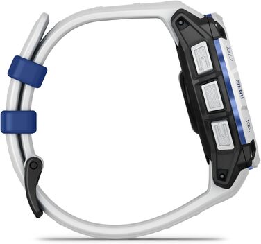 Розумний годинник Garmin Instinct 3 GPS 45 мм, сонячний, білий камінь, чорний/блакитний, 45 мм SOLAR