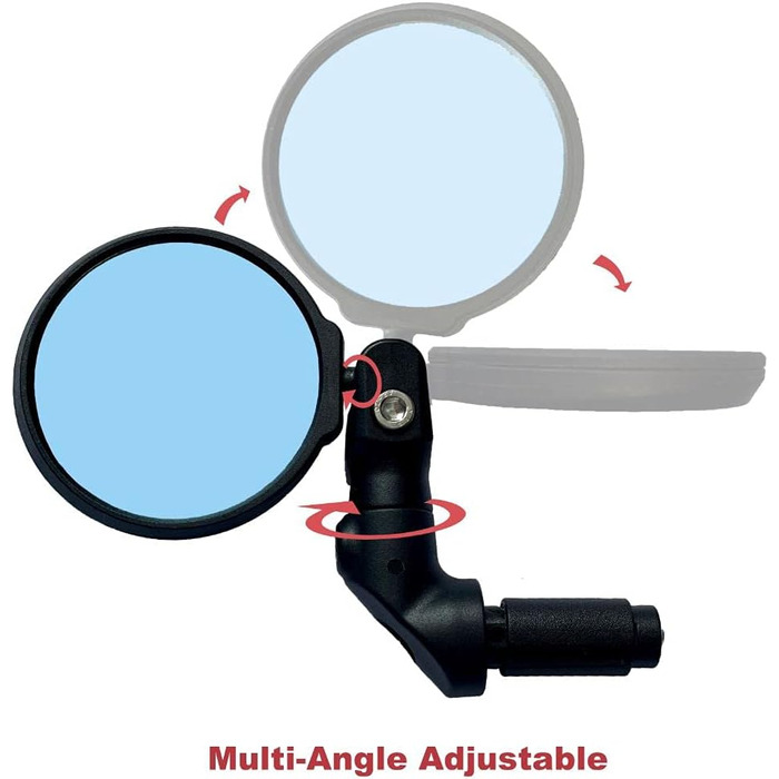 Велосипедне дзеркало Hafny, багаторівневе регулювання, HD-захисне скло, ударостійке, дзеркало для електровелосипеда, дзеркало заднього виду для велосипеда, HF-M952B-FR08 (синє скло без відблисків)