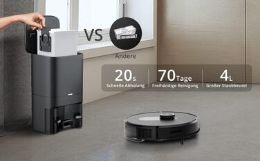 Робот-пилосос та швабра зі станцією автоматичного спорожнення (потужність всмоктування 2700 Па, час автономної роботи до 180 хв, к