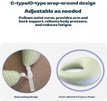 Універсальна ергономічна в&39язана подушка для рукоділля, творчих моментів, читання та ігор, підлокітник для ліжка та дивана, для читання, гри, роботи, в&39язання гачком, 60x55 см (зелена)