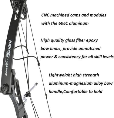 Набір складеного лука для стрільби з лука – мисливський регульований лук 19,5–30 дюймів, до 260 fps, з аксесуарами для дорослих, тренувань та стрільби на відкритому повітрі