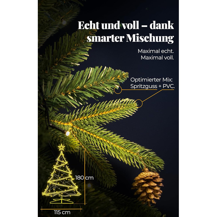 Штучна ялинка преміум-класу 180 см з 800 гілками Menz