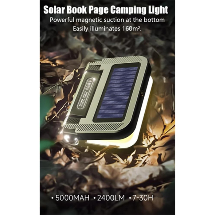 Аварійний водонепроникний ліхтар для кемпінгу з підсвічуванням, світлодіодний портативний ліхтар для намету, газону, 5000 мАг