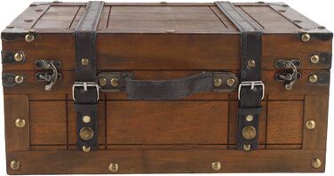 Дерев&39яний футляр для зберігання сумок Taidda у вінтажному стилі, багатофункціональна портативна валіза з виглядом вживаного одягу, органайзер для одягу, іграшок та фотореквізиту з сільським дизайном (великий)