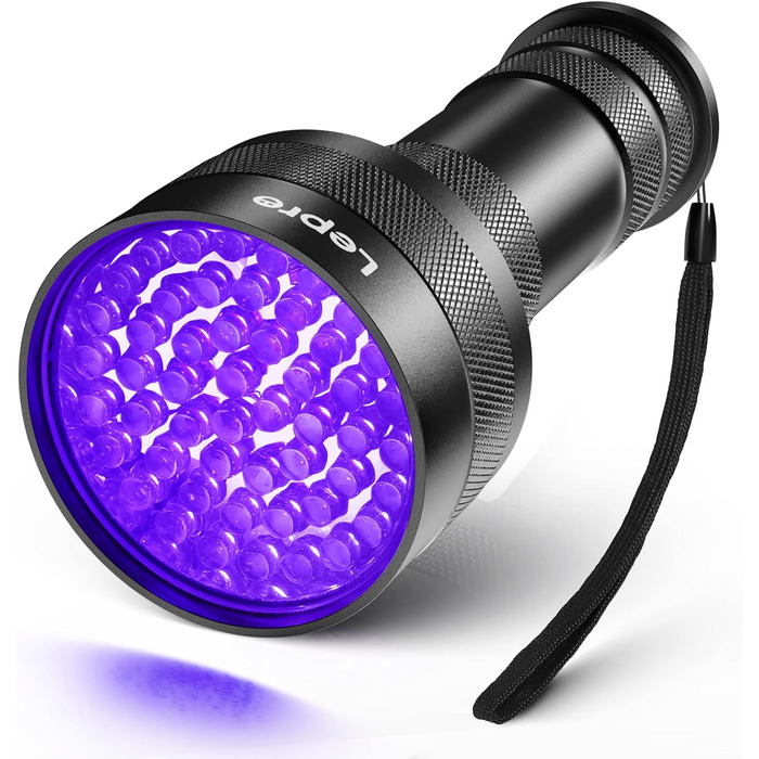 Ліхтарик Lepro UV Black Light з 51 світлодіодом, УФ-лампа HD51 Pets Детектор сечі Ультрафіолетове світло з 395 нм для засохлих пля