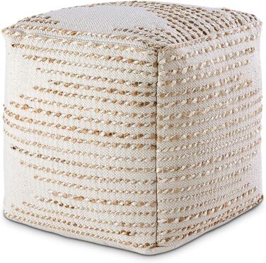 Джутовий пуф/підлогова подушка, круглий/квадратний, декоративний табурет/підніжка, колір квадратний, 45x45x45