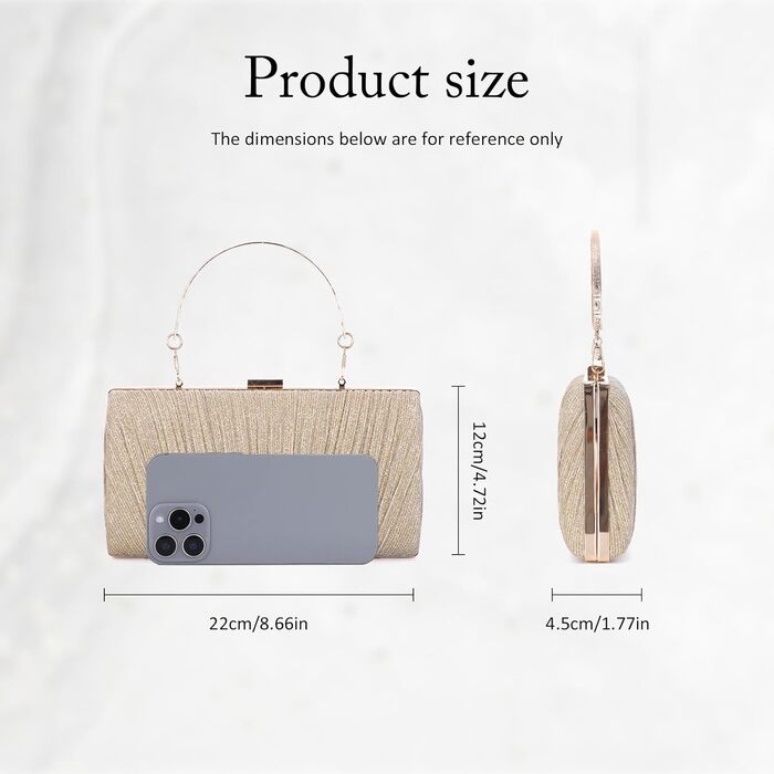 Золотий клатч для вечірок та свят жіноча сумочка з плісе та ланцюжком