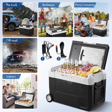 Компресорна холодильна камера AAOBOSI, автомобільний холодильник 45 л, холодильна камера для зберігання напоїв та їжі, -20-20, 12/