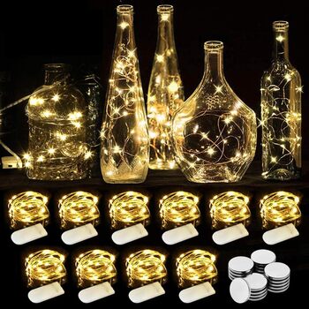 Акумуляторна батарея WEARXI, 10 шт. 2M 20 міні-світлодіодних гірлянд з акумулятором, казкові гірлянди в приміщенні, світлодіодні г