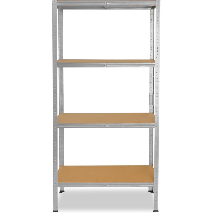 Міцний домашній стелаж, оцинкований/металевий стелаж з 4 полицями/металевий стелаж для підвалу, гаражний стелаж, стелаж для майстерні або стелаж для зберігання/навісний стелаж, металевий, вантажопідйомністю 175 кг, В 180 см / Ш 100 см / Г 40 см, 180x100x4