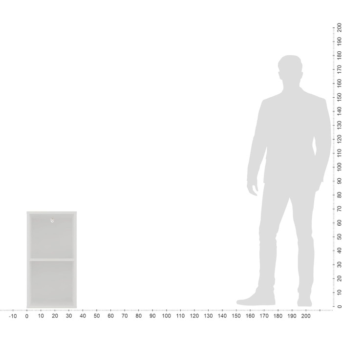 Мала біла книжкова полиця кубічна полиця з 2 відділеннями, кубічна полиця для вітальні, дитячої кімнати, тумбочка для спальні Окремостояча полиця Nubo 31,4 x 60,8 x 29 см Біла Nubo2