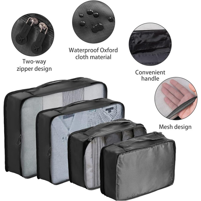 Організатор для валізи, пакувальні кубики для валізи Дорожні аксесуари Організатор для валізи Сумки для одягу Пакувальні кубики Ко